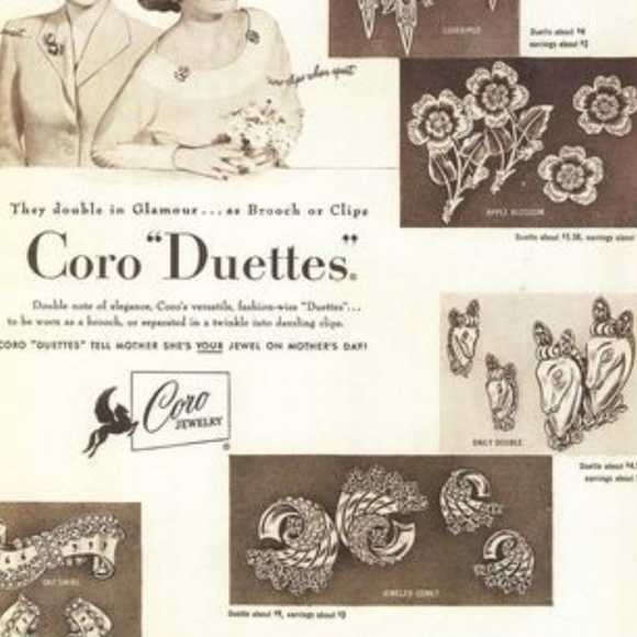 Coro Duette Dress Clips Brooch - Picture 13 of 13